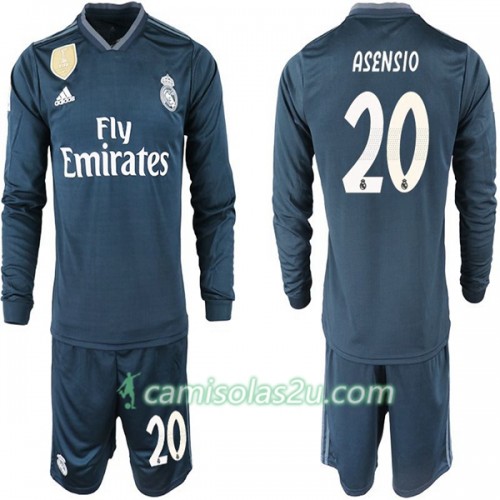 Camisolas de Futebol Real Madrid ASENSIO 20 Criança Equipamento Alternativa 2018/19 Manga Comprida Camisolas de Futebol Real Madrid ASENSIO 20 Criança Equipamento Alternativa 2018/19 Manga Comprida